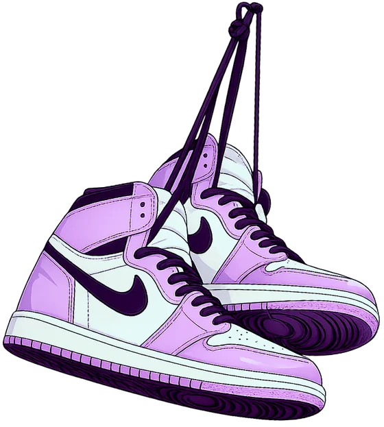 Sneakers slung over the navbar